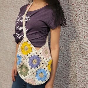 Handmade Crochet Floral Bag
